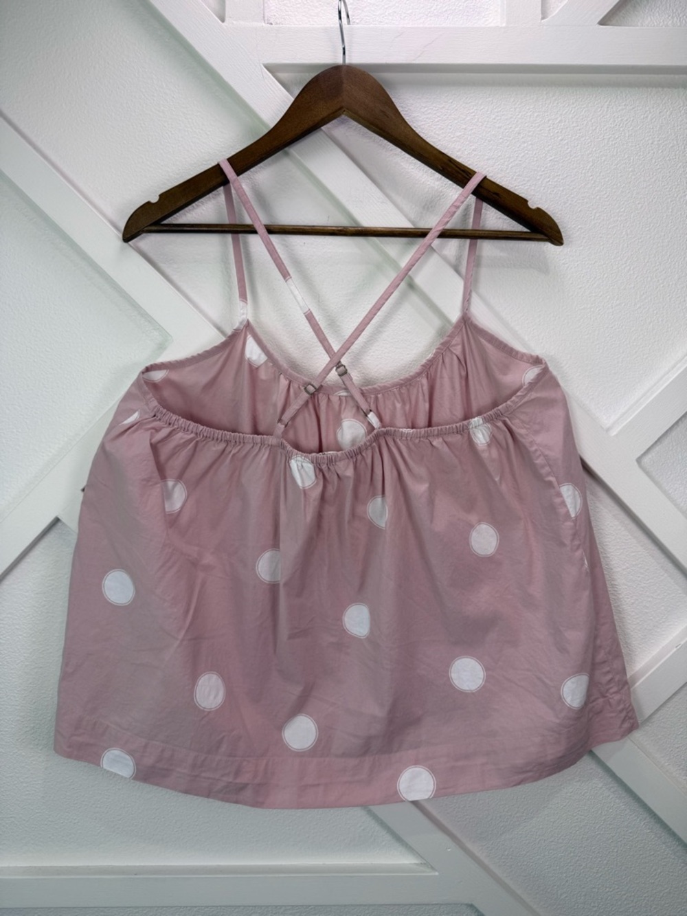 Printfresh Pink Polka Dot Organic Cotton Pajama Cami Tank Strappy Boho Top XL - Picture 4 of 9